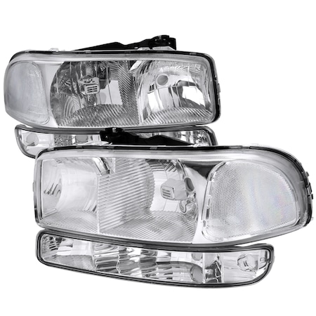 Spec-D Tuning Gmc Sierra Headlight And Bumper Light Combo 1999-2006 LBLH-GMC99-RS